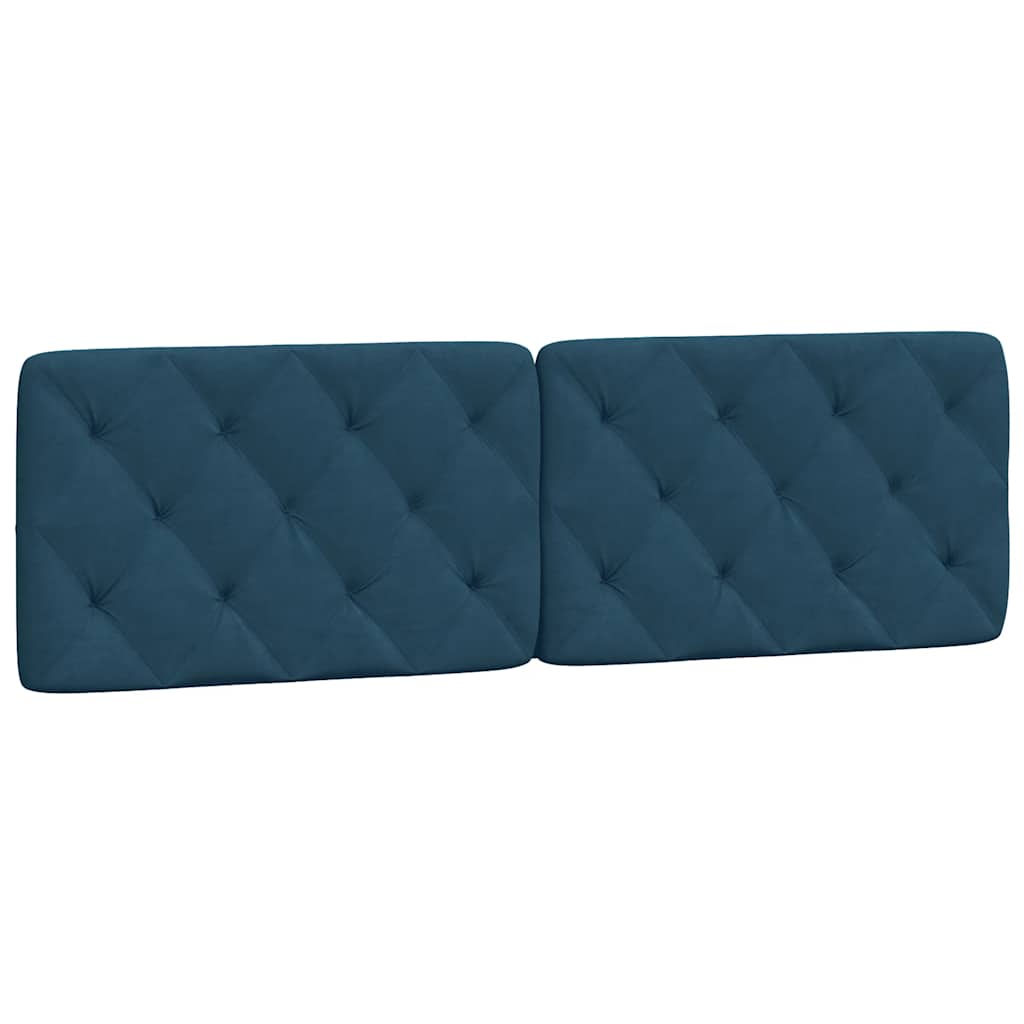 vidaXL Coussin de tête de lit velours bleu 160 cm