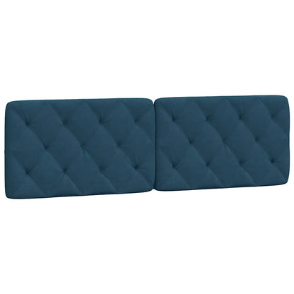 vidaXL Coussin de tête de lit velours bleu 160 cm