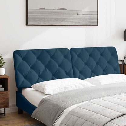 vidaXL Coussin de tête de lit velours bleu 160 cm