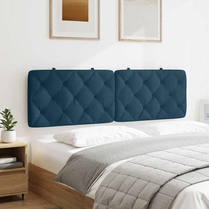 vidaXL Coussin de tête de lit velours bleu 160 cm