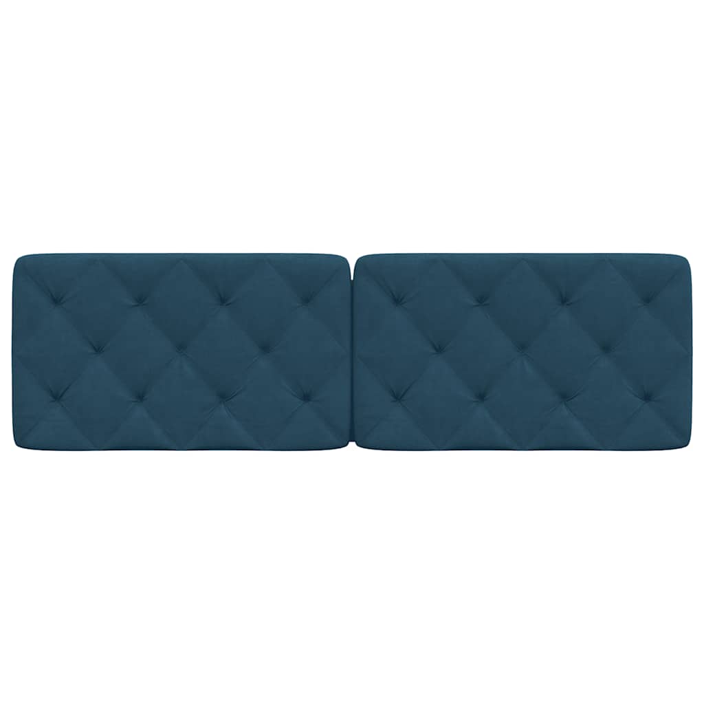 vidaXL Coussin de tête de lit velours bleu 160 cm