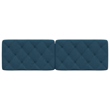 vidaXL Coussin de tête de lit velours bleu 160 cm