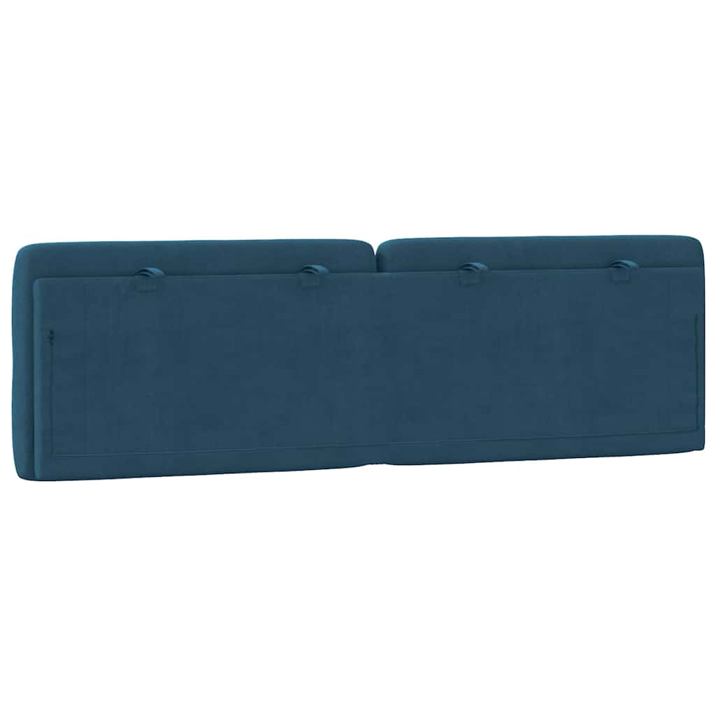 vidaXL Coussin de tête de lit velours bleu 160 cm