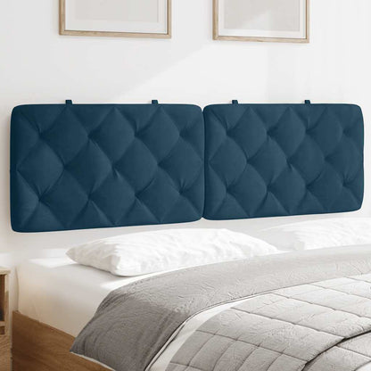 vidaXL Coussin de tête de lit velours bleu 160 cm