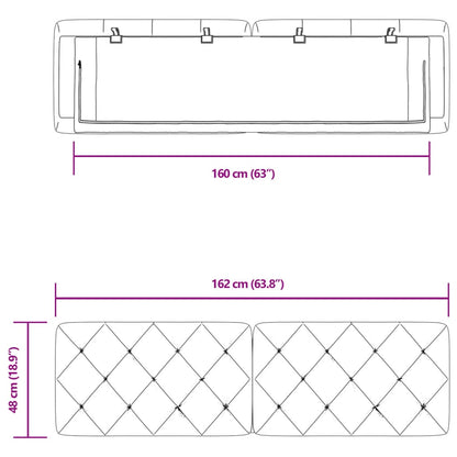 vidaXL Kopfteil-Kissen Rosa 160 cm Samt
