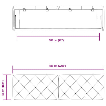vidaXL Kopfteil-Kissen Dunkelgrau 180 cm Samt