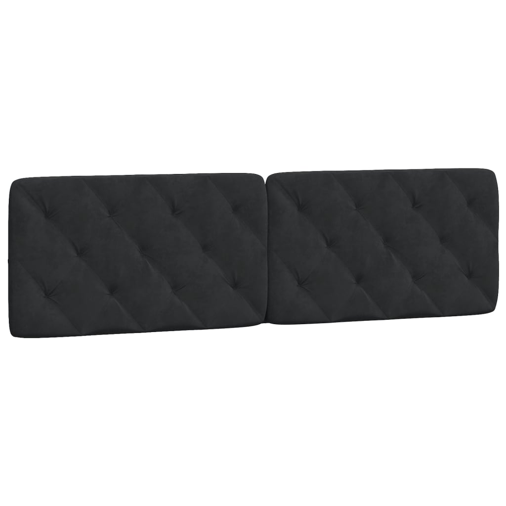 vidaXL Kopfteil-Kissen Schwarz 180 cm Samt