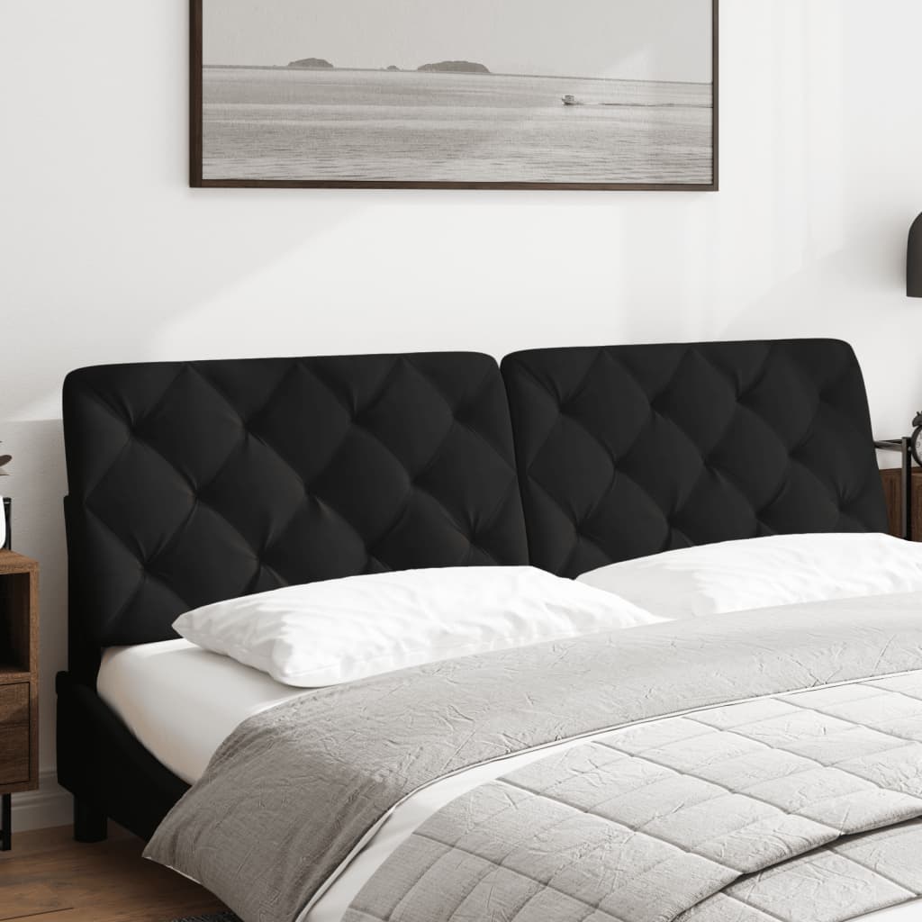 vidaXL Kopfteil-Kissen Schwarz 180 cm Samt