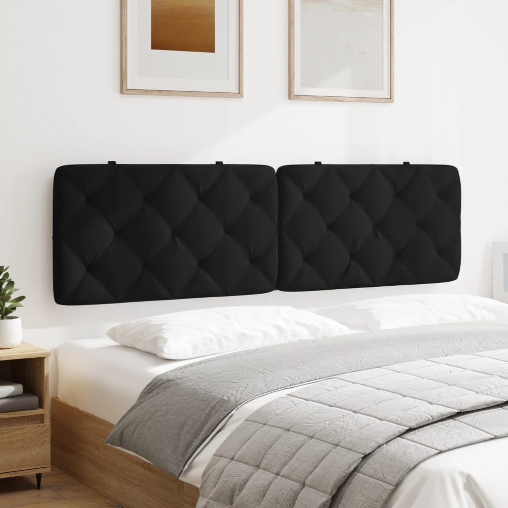vidaXL Kopfteil-Kissen Schwarz 180 cm Samt