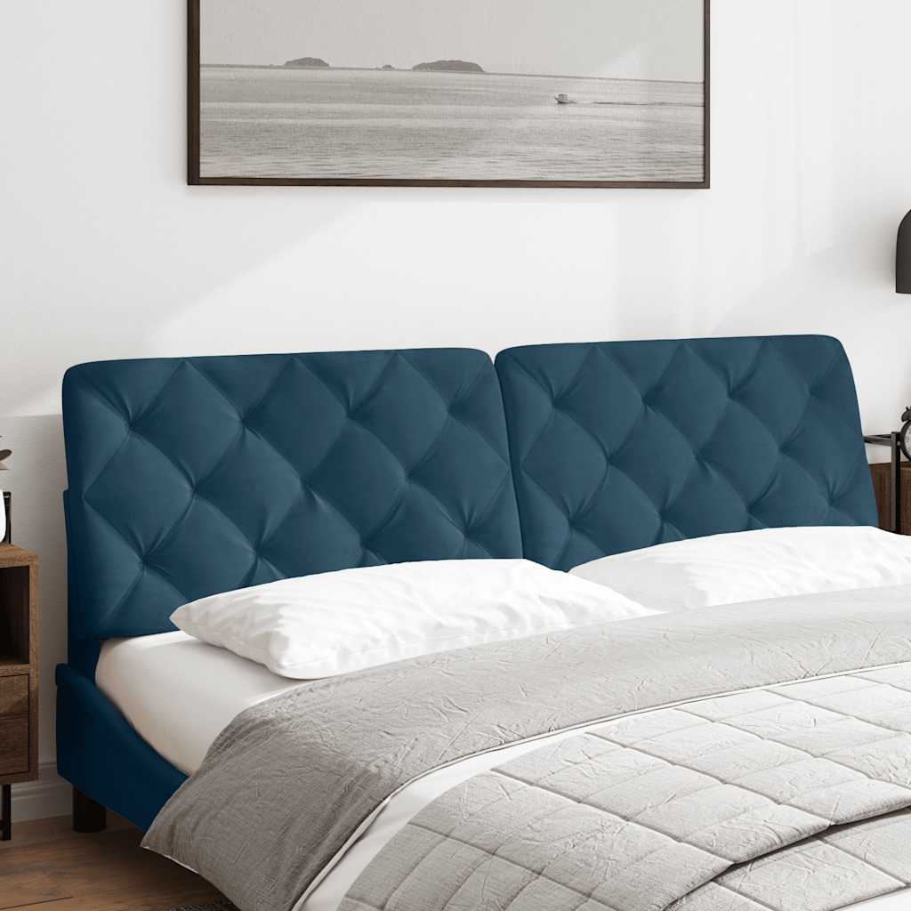 vidaXL Kopfteil-Kissen Blau 180 cm Samt