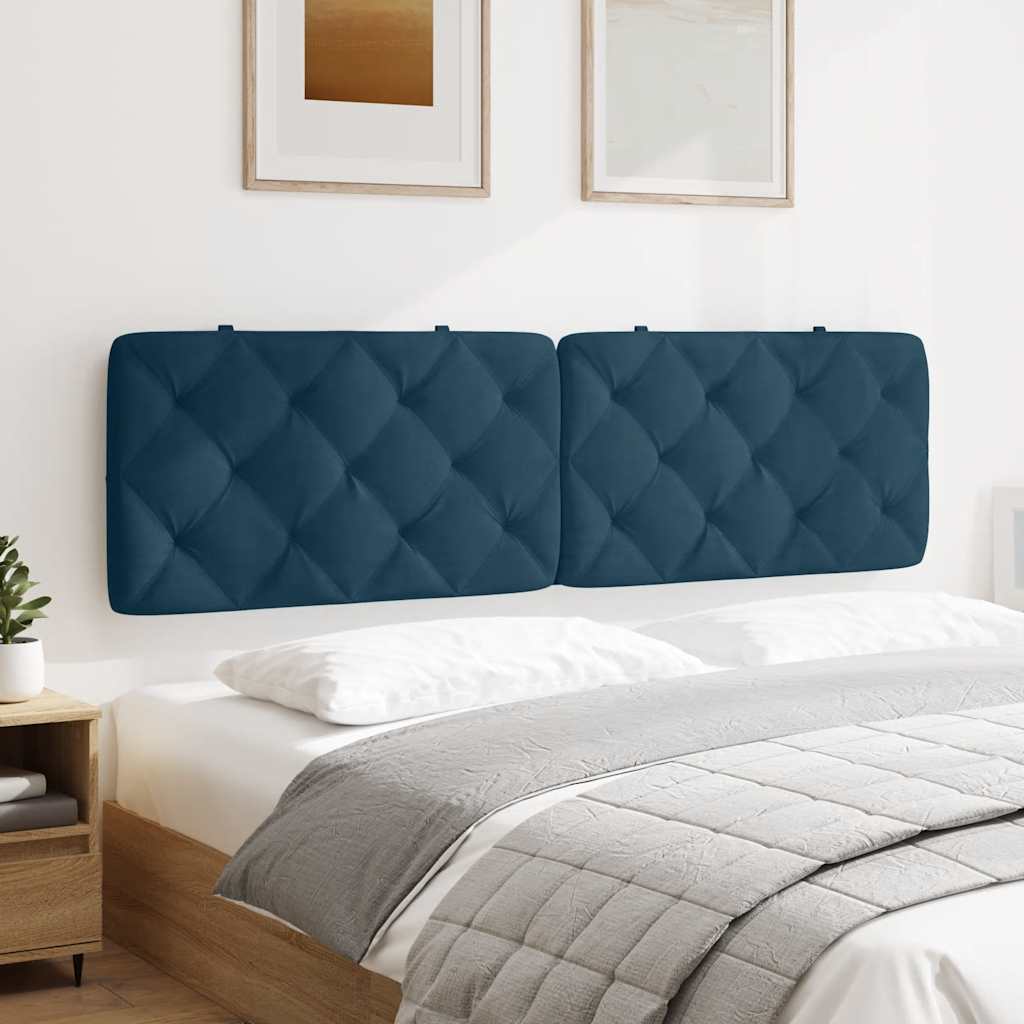 vidaXL Kopfteil-Kissen Blau 180 cm Samt