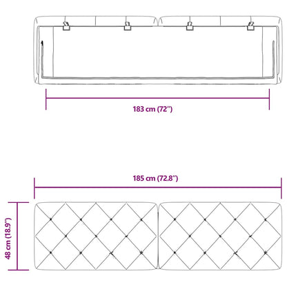 vidaXL Kopfteil-Kissen Blau 180 cm Samt