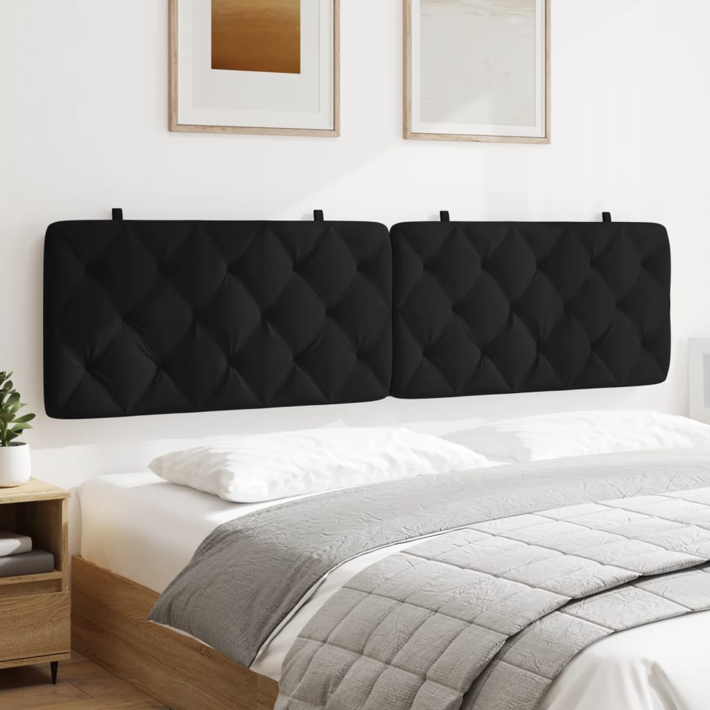 vidaXL Tête de lit coussin Noir 200 cm Velours