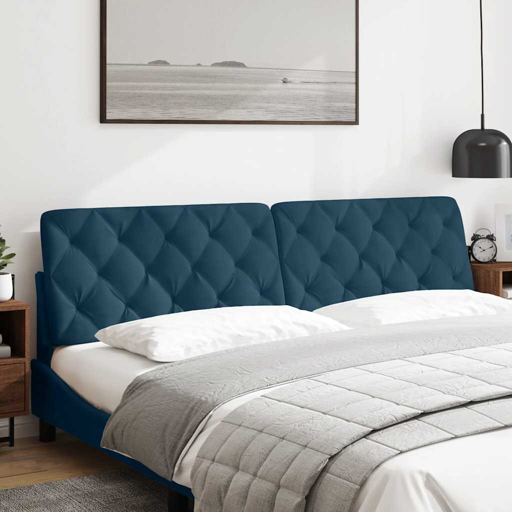 vidaXL Kopfteil-Kissen Blau 200 cm Samt