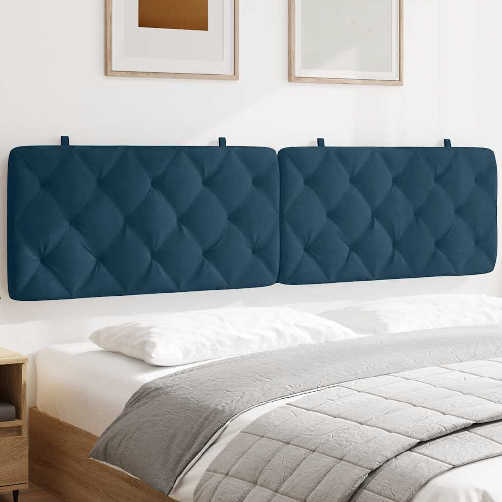 vidaXL Kopfteil-Kissen Blau 200 cm Samt
