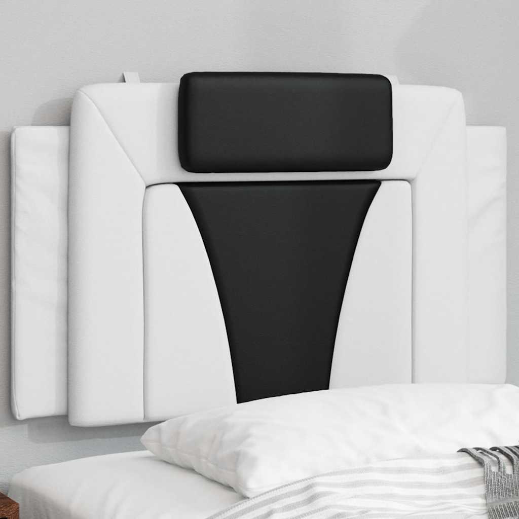 vidaXL Kopfteil-Kissen "Viana" Weiß und Schwarz 80 cm Kunstleder