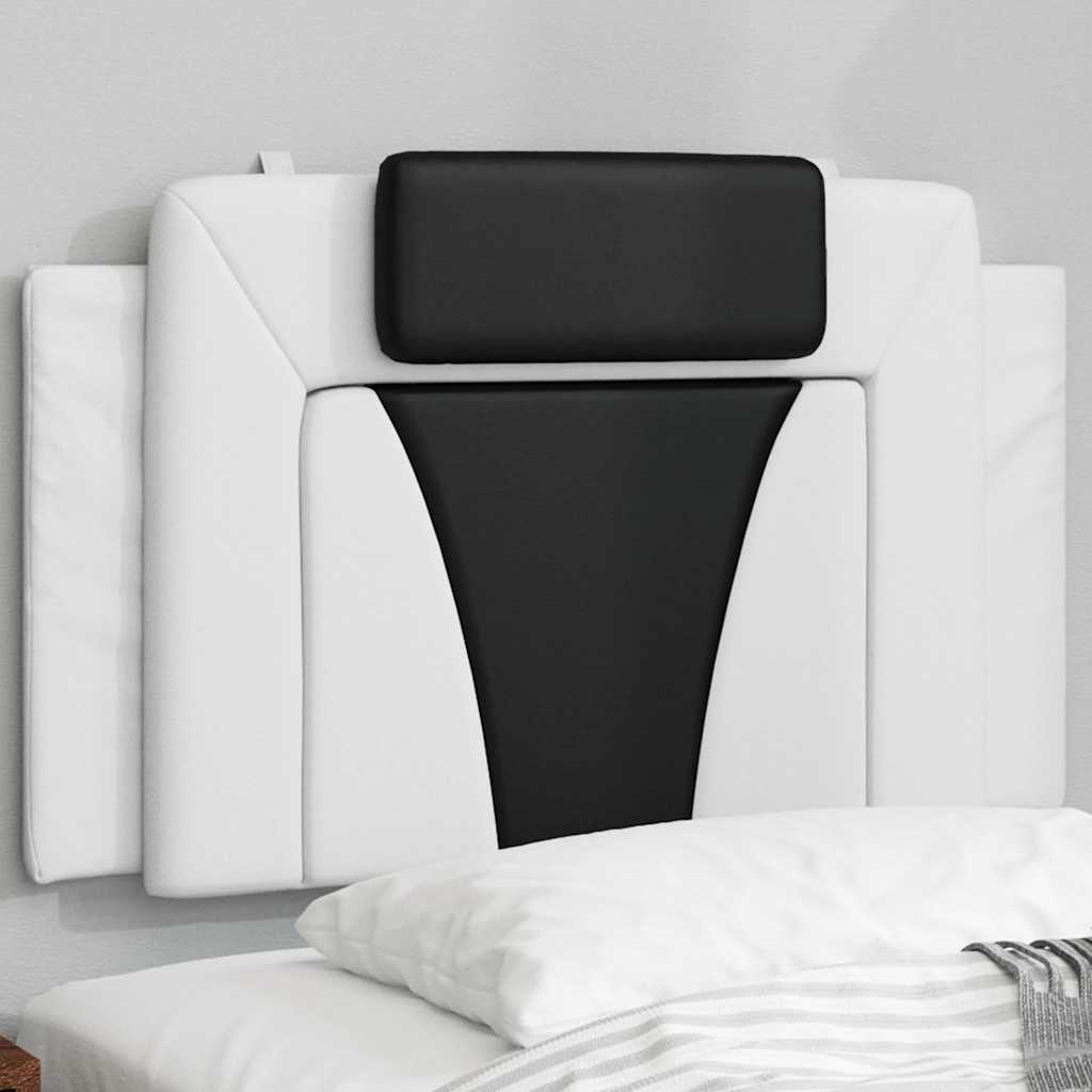 vidaXL Kopfteil-Kissen "Viana" Weiß und Schwarz 90 cm Kunstleder