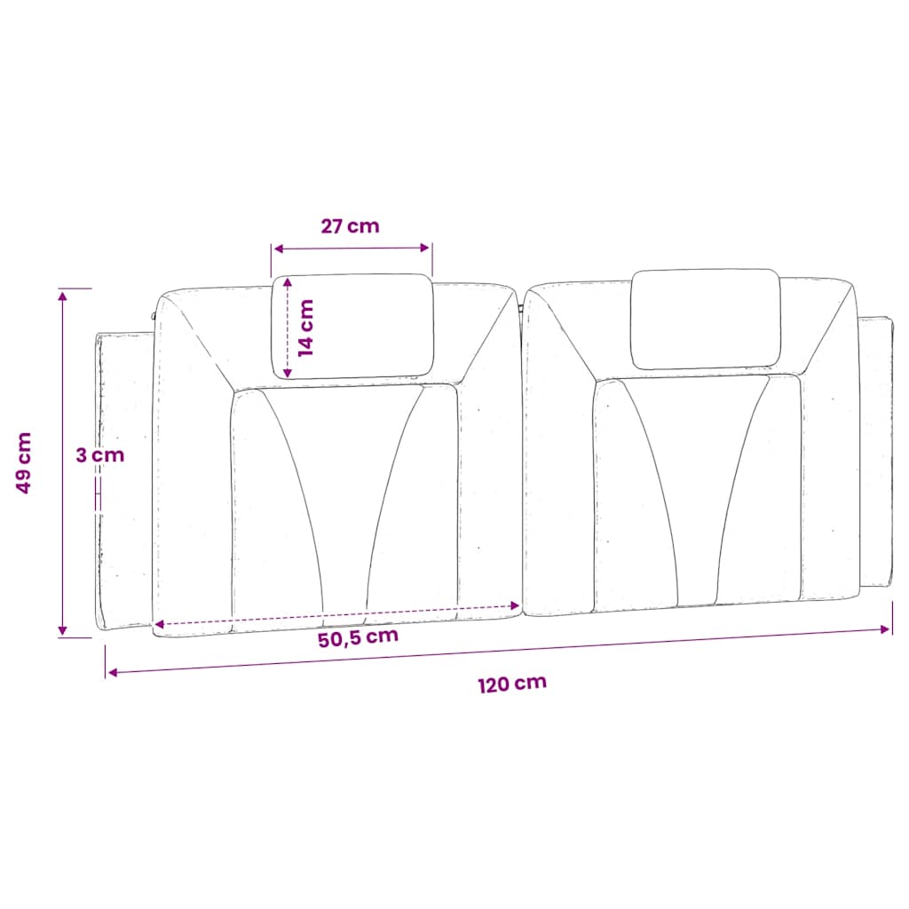 vidaXL Kopfteil-Kissen "Viana" Braun 120 cm Kunstleder