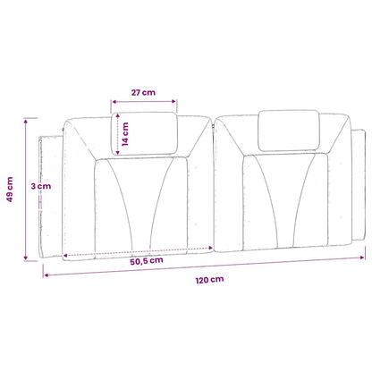 vidaXL Kopfteil-Kissen "Viana" Braun 120 cm Kunstleder