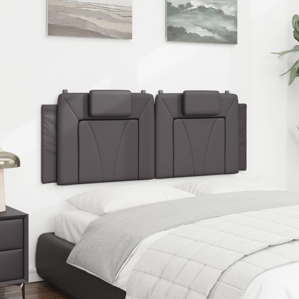 vidaXL Kopfteil-Kissen "Viana" Grau 120 cm Kunstleder