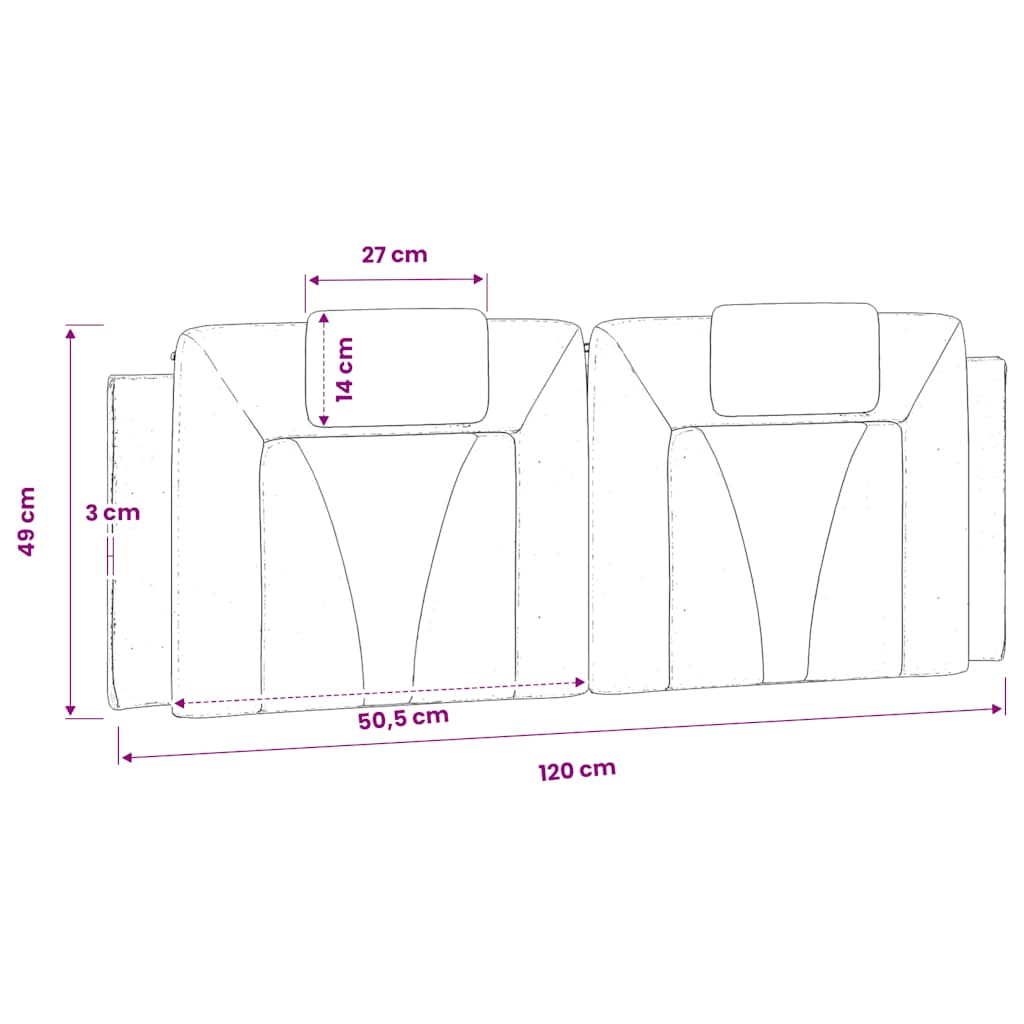 vidaXL Kopfteil-Kissen "Viana" Cappuccino-Braun 120 cm Kunstleder
