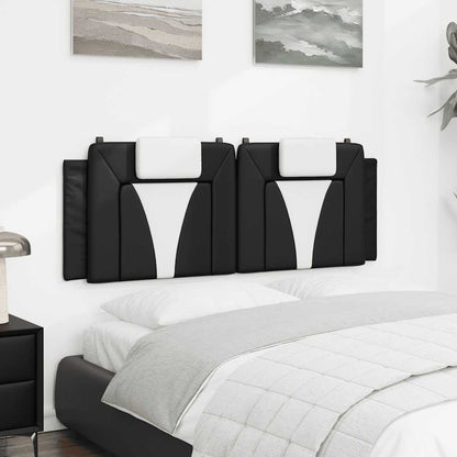 vidaXL Kopfteil-Kissen "Viana" Schwarz und Weiß 120 cm Kunstleder