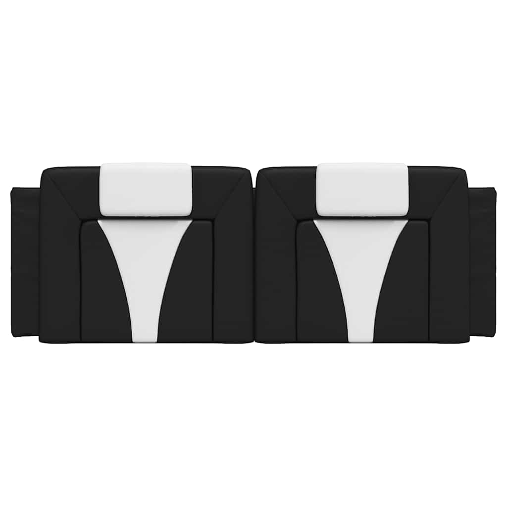 vidaXL Kopfteil-Kissen "Viana" Schwarz und Weiß 120 cm Kunstleder