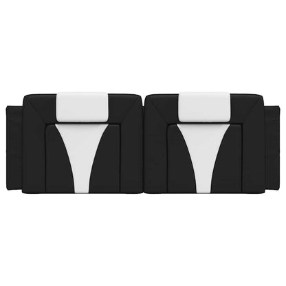 vidaXL Kopfteil-Kissen "Viana" Schwarz und Weiß 120 cm Kunstleder