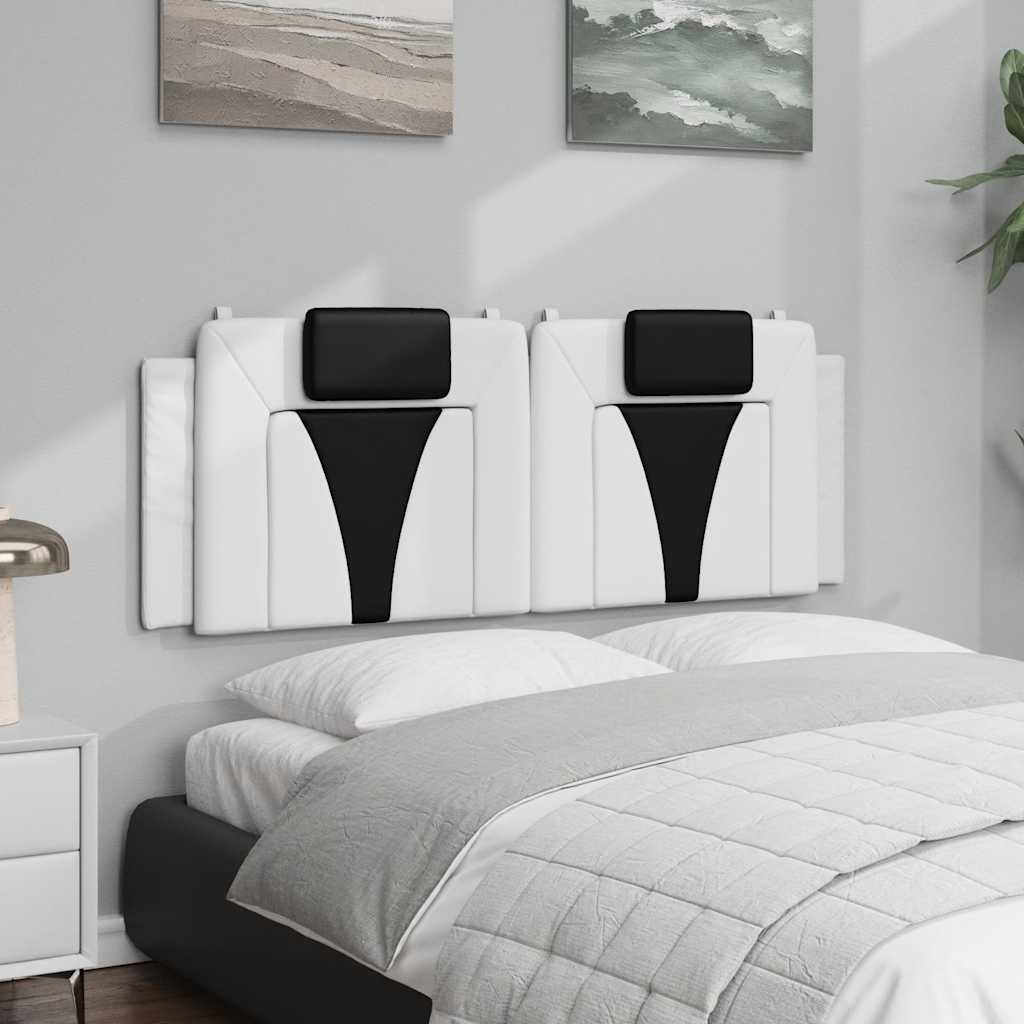 vidaXL Kopfteil-Kissen "Viana" Weiß und Schwarz 120 cm Kunstleder