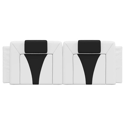 vidaXL Kopfteil-Kissen "Viana" Weiß und Schwarz 120 cm Kunstleder