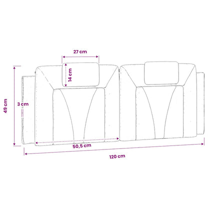 vidaXL Kopfteil-Kissen "Viana" Weiß und Schwarz 120 cm Kunstleder