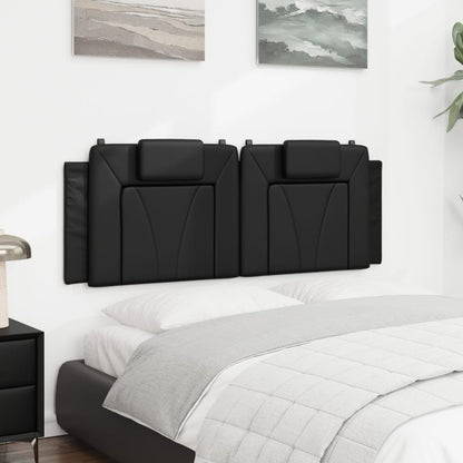vidaXL Kopfteil-Kissen "Viana" Schwarz 140 cm Kunstleder