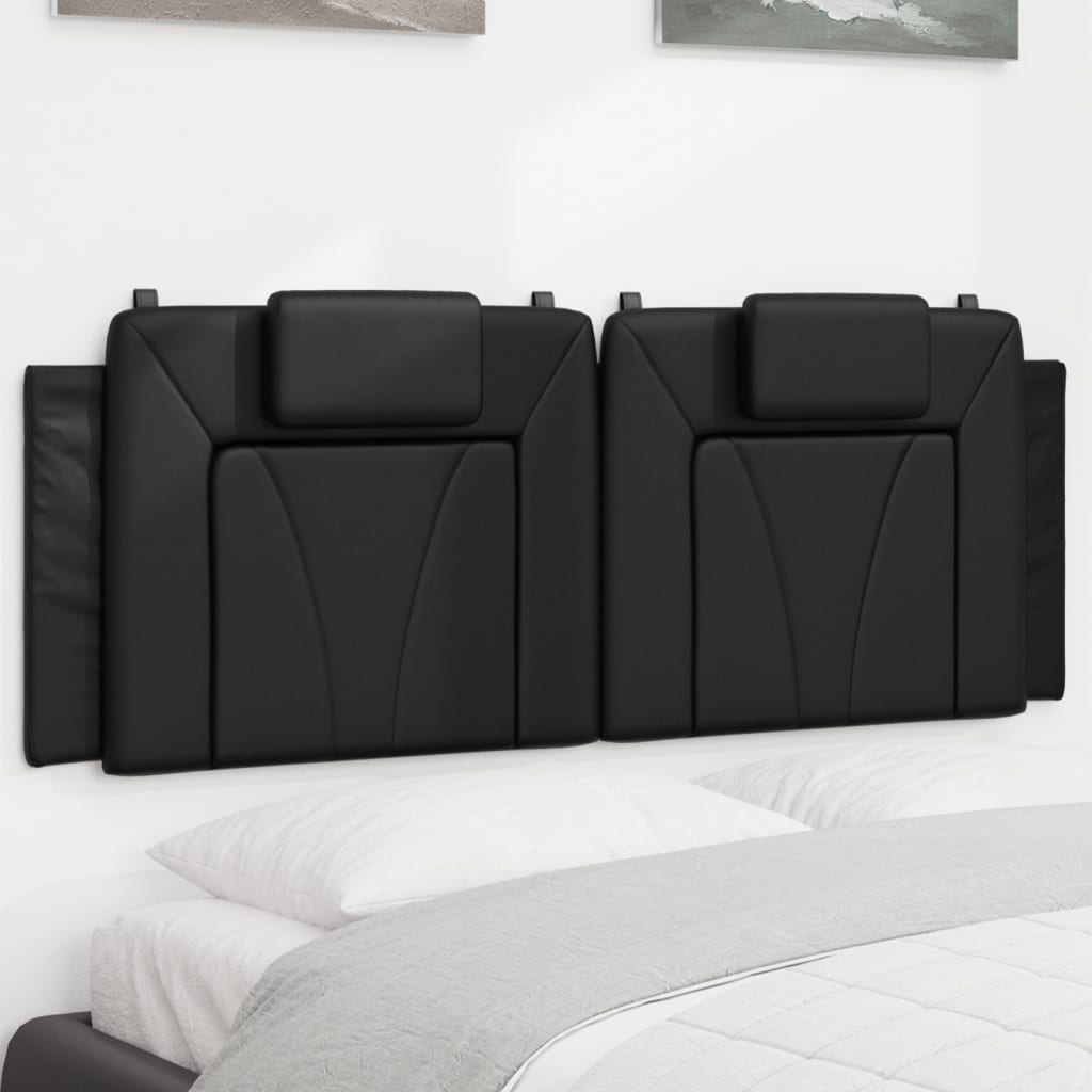 vidaXL Kopfteil-Kissen "Viana" Schwarz 140 cm Kunstleder