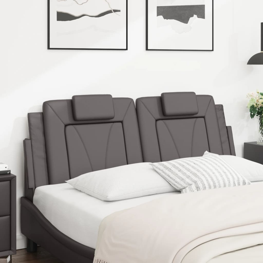 vidaXL Kopfteil-Kissen "Viana" Grau 140 cm Kunstleder