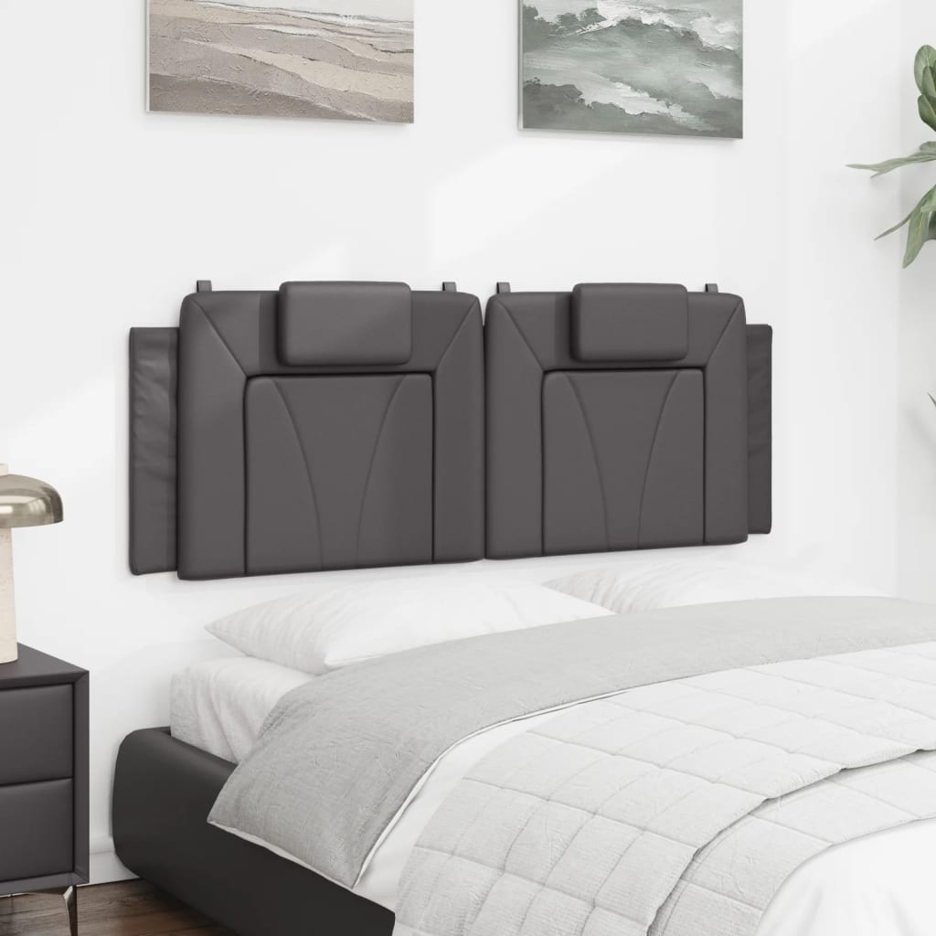 vidaXL Kopfteil-Kissen "Viana" Grau 140 cm Kunstleder