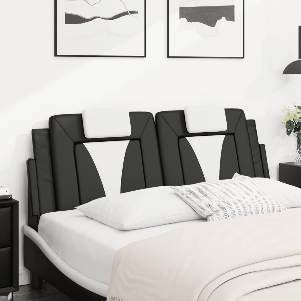 vidaXL Kopfteil-Kissen "Viana" Schwarz und Weiß 140 cm Kunstleder