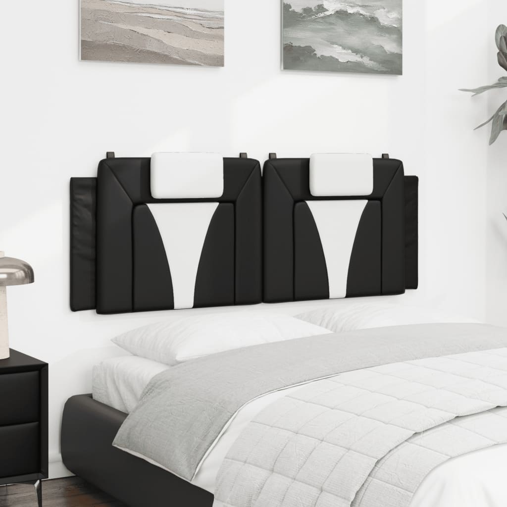 vidaXL Kopfteil-Kissen "Viana" Schwarz und Weiß 140 cm Kunstleder