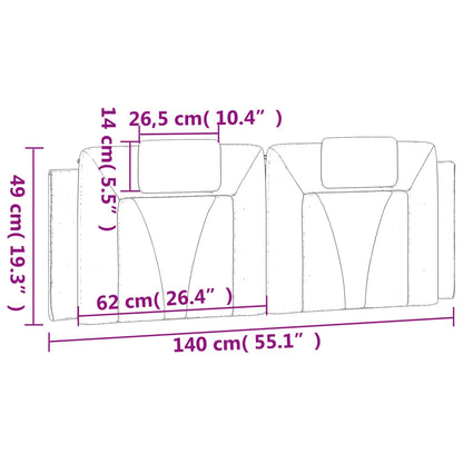 vidaXL Kopfteil-Kissen "Viana" Schwarz und Weiß 140 cm Kunstleder