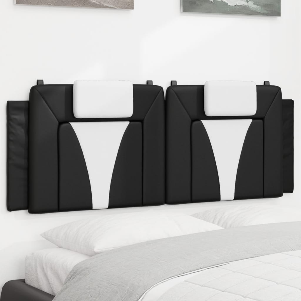 vidaXL Kopfteil-Kissen "Viana" Schwarz und Weiß 140 cm Kunstleder