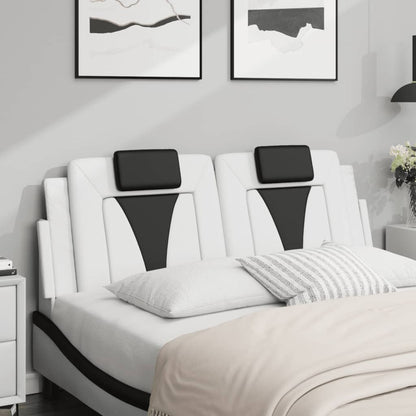 vidaXL Kopfteil-Kissen "Viana" Weiß und Schwarz 140 cm Kunstleder