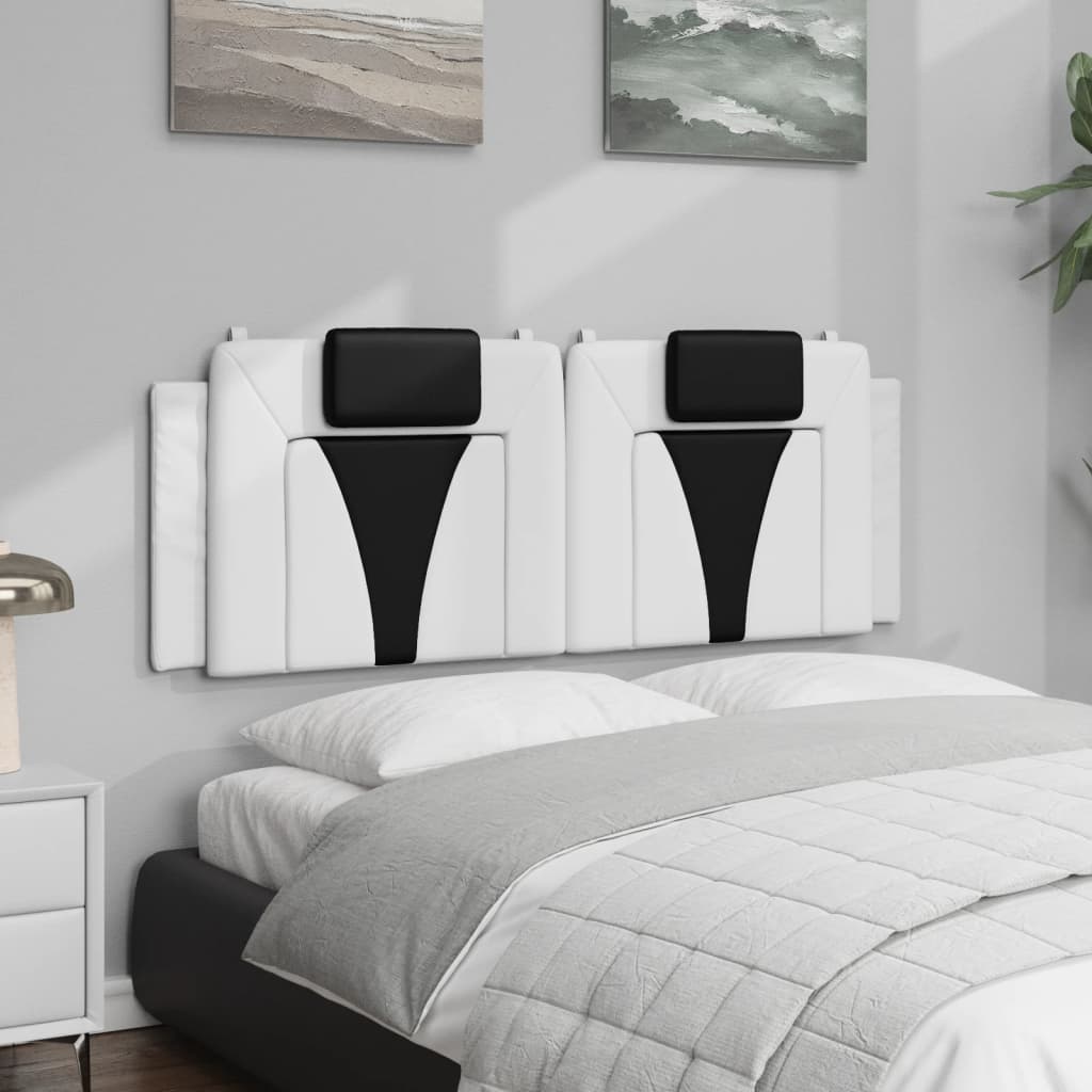 vidaXL Kopfteil-Kissen "Viana" Weiß und Schwarz 140 cm Kunstleder