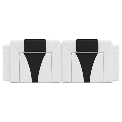 vidaXL Kopfteil-Kissen "Viana" Weiß und Schwarz 140 cm Kunstleder