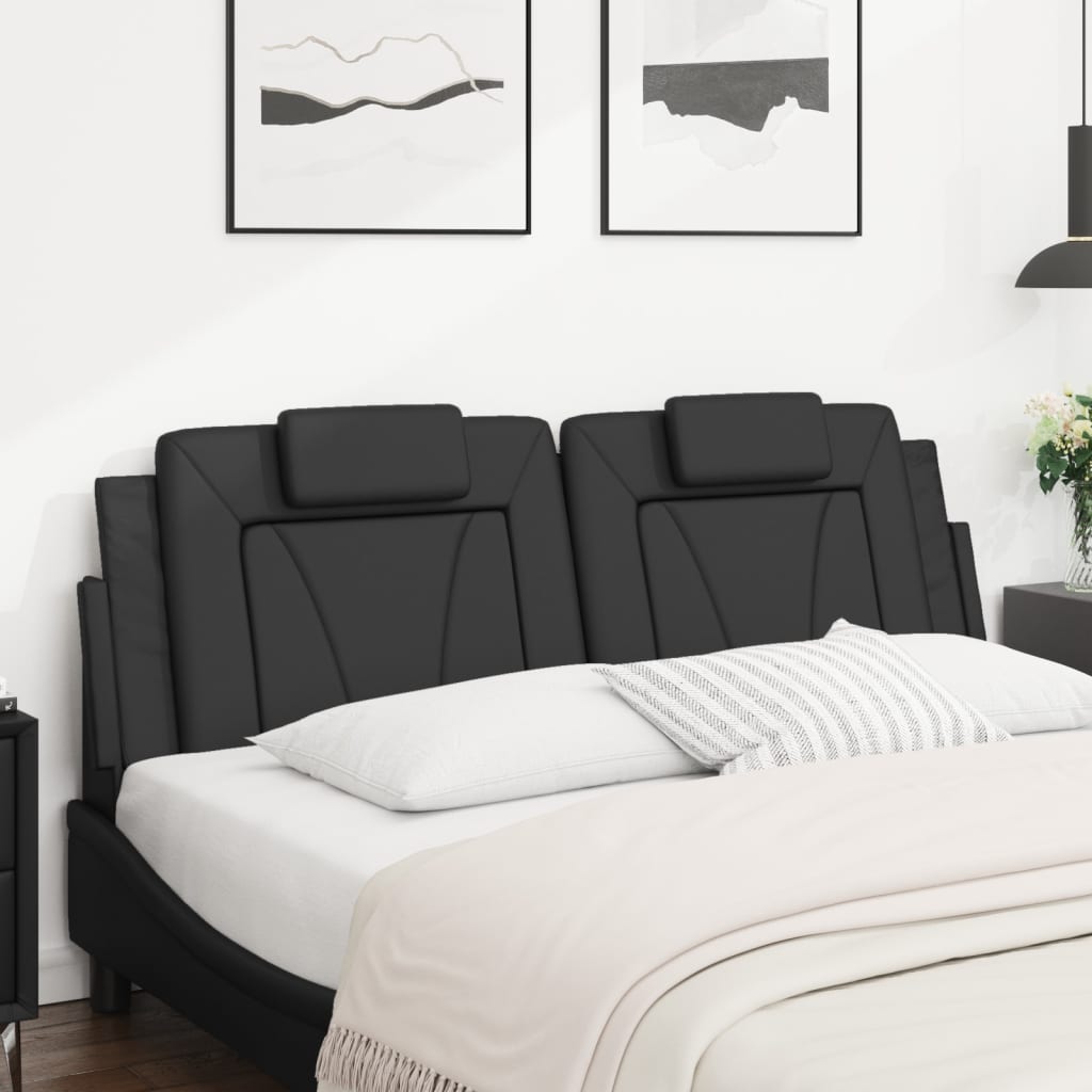vidaXL Kopfteil-Kissen "Viana" Schwarz 160 cm Kunstleder