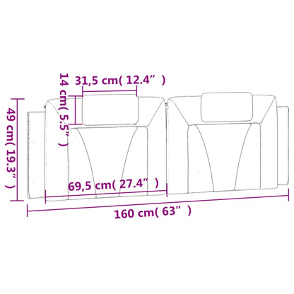 vidaXL Kopfteil-Kissen "Viana" Schwarz 160 cm Kunstleder