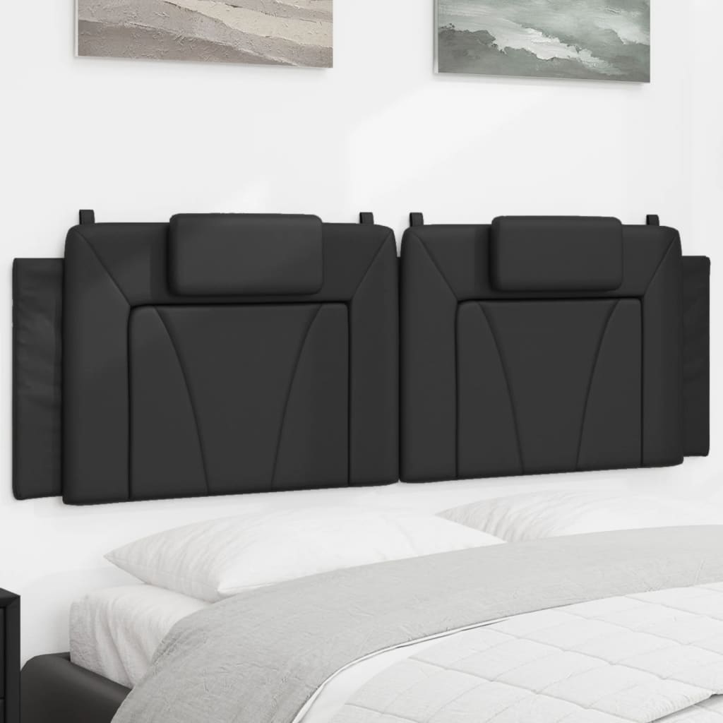 vidaXL Kopfteil-Kissen "Viana" Schwarz 160 cm Kunstleder