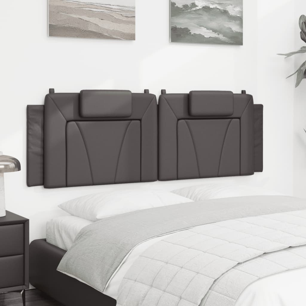 vidaXL Kopfteil-Kissen "Viana" Grau 160 cm Kunstleder