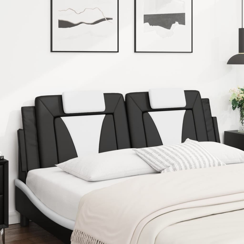 vidaXL Kopfteil-Kissen "Viana" Schwarz und Weiß 160 cm Kunstleder