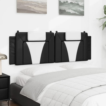 vidaXL Kopfteil-Kissen "Viana" Schwarz und Weiß 160 cm Kunstleder