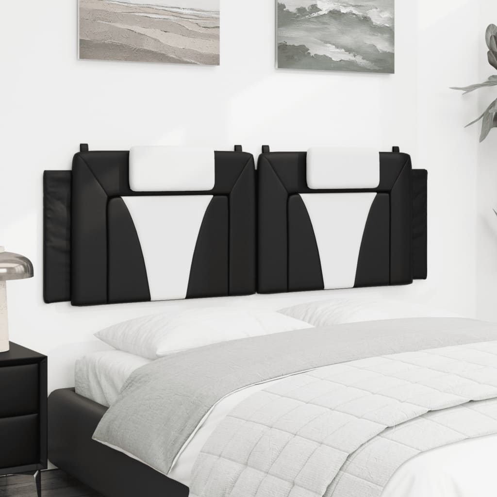 vidaXL Kopfteil-Kissen "Viana" Schwarz und Weiß 160 cm Kunstleder
