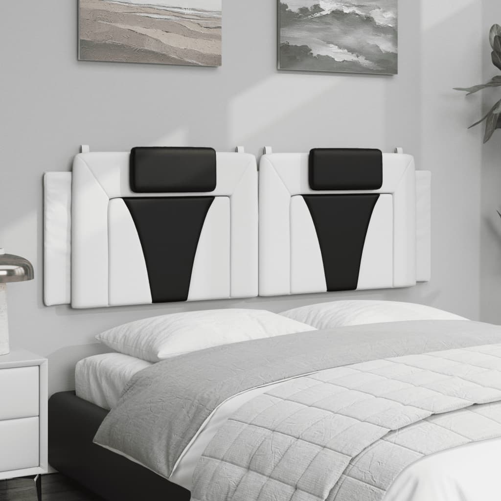 vidaXL Kopfteil-Kissen "Viana" Weiß und Schwarz 160 cm Kunstleder